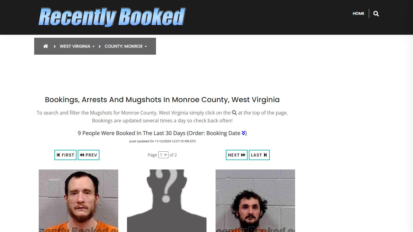 Bookings, Arrests and Mugshots in Monroe County, West Virginia